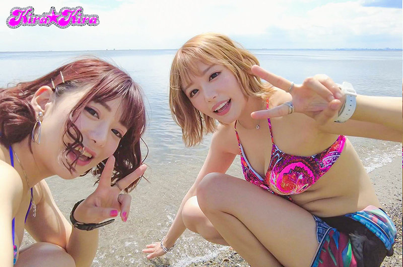 いきなり逆ナンハーレムビーチ 色白ガリ細なキミ達じゃ海は楽しめないからウチらとパコろうよ！！ 浜崎真緒 有村のぞみ浜崎真緒・有村のぞみ