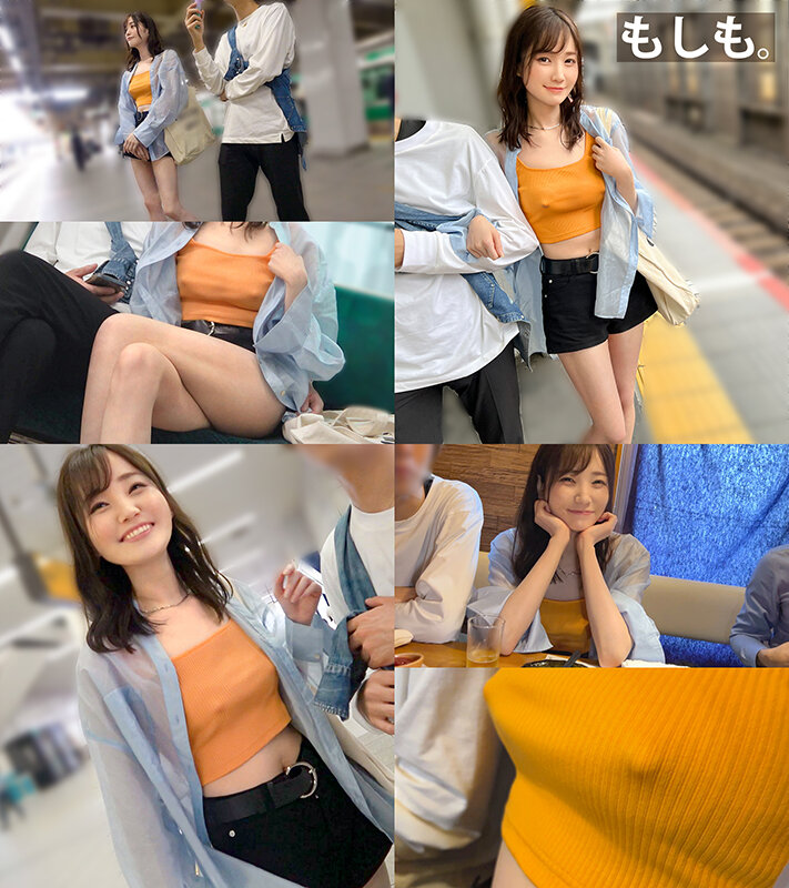 【ノーブラぶらり旅】完全にOUTな乳首ぽっちでデート中のカップルとの出会い！彼の前でノーブラ彼女をハメまくり！？マシュマロおっぱいを揉みしだき、極上マ●コをしゃぶり尽くすッ！【もしも。】【ななみ】 本田もも本田もも