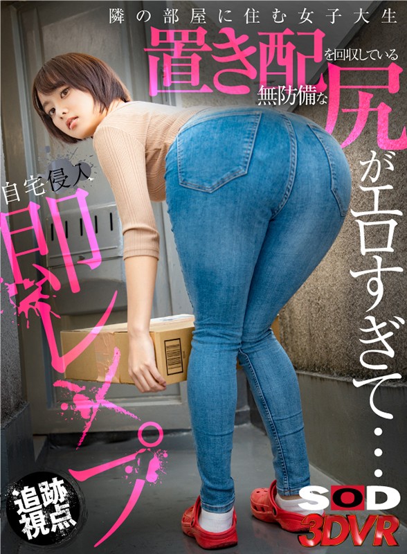 【VR】【追跡視点】隣の部屋に住む女子大生 置き配を回収している無防備な尻がエロすぎて…自宅侵入即レ●プ