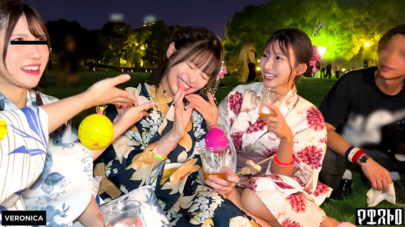 浴衣美女たちをナンパで納涼祭！盛り上がって疲れ切ったカラダに男達が群がって集団SEX！？【るる/ゆい/あかり/ひなこ】Ver.るる＆ゆい春乃るる・天馬ゆい