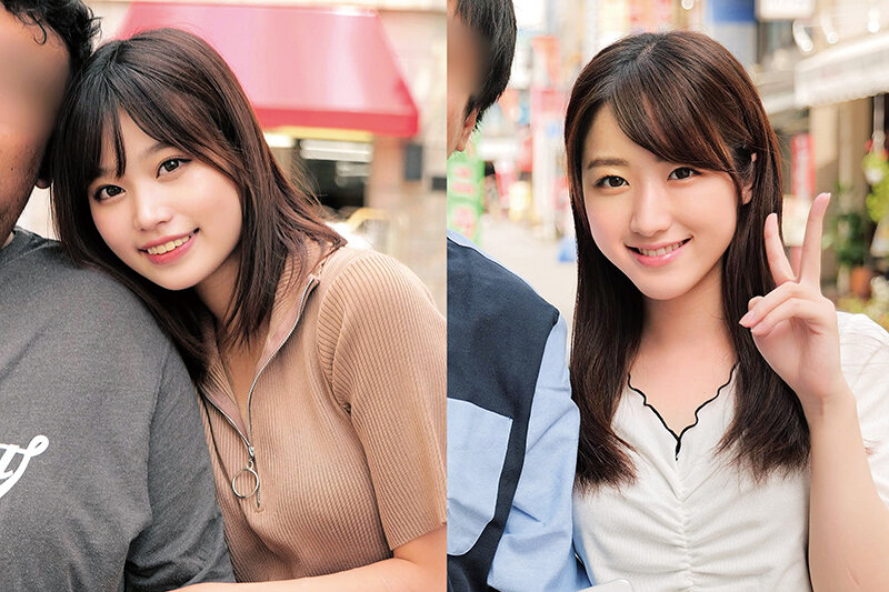 恥じらいたっぷり素人女子大生カップルが挑戦！なりきりダッチワイフカップルゲーム！彼氏が見ている目の前でイケメンAV男優に耳元で甘い吐息を吹きかけられ、見つめられながら全身まさぐられ、激ピストンされても彼女が動かなければ賞金30万！ みなみちゃん つきのちゃん